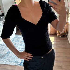 Open edit black knit blouse size medium